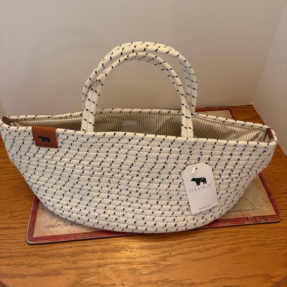 NWT Lu & Ken Co. Cotton Rope Changing Basket - Nursery Storage / Market Bag - Picture 1 of 3
